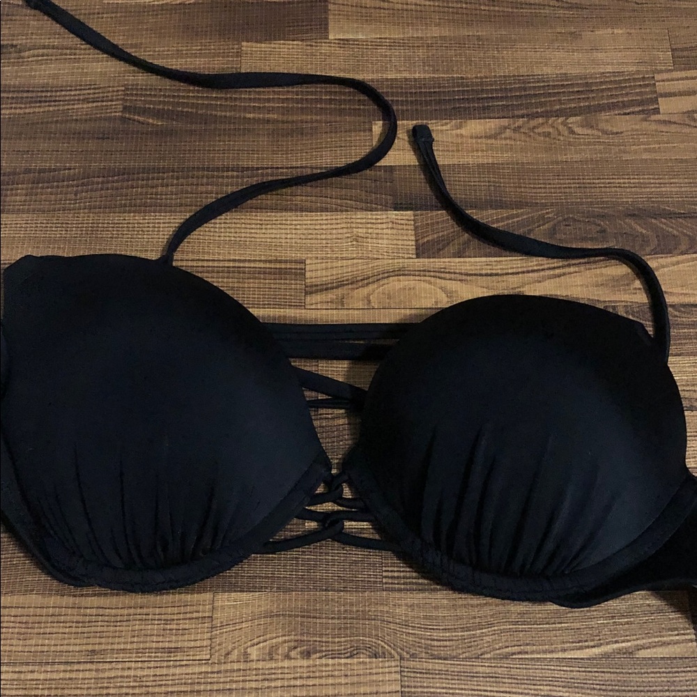 Shade & Shore Black Strappy Push-Up Bikini Top 34C